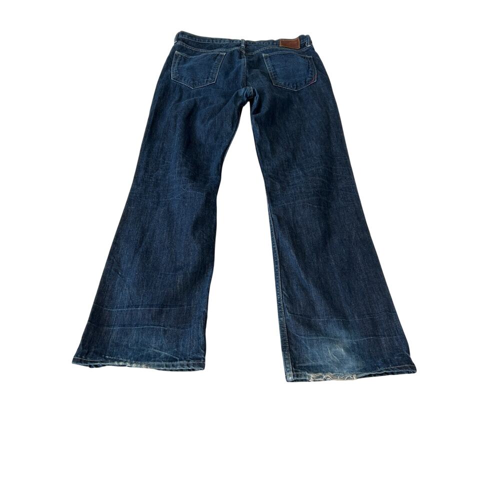 Banana Republic Men's Boot Cut Jeans 35W/32L Dark Wash Denim Distressed - Picture 2 of 10